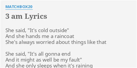 3 Am Lyrics .
